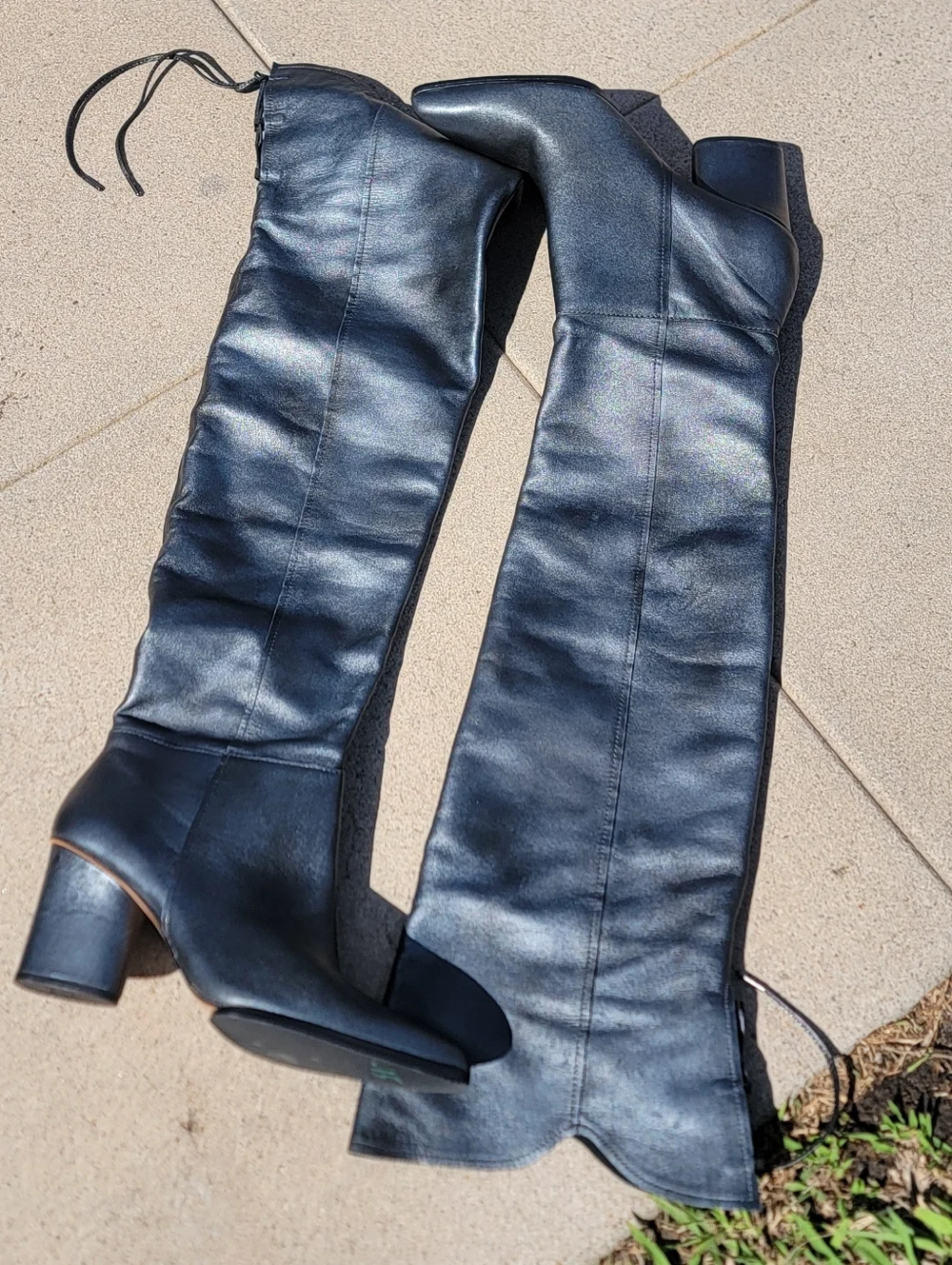 Donald Pliner Leore Over The Knee Boots, Pewter, 9.5